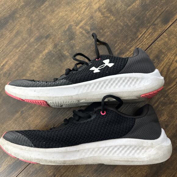 Size 6 Under Armour Big Girls Charged Pursuit 3 Running Shoes Black 3025011-001 - Picture 4 of 7